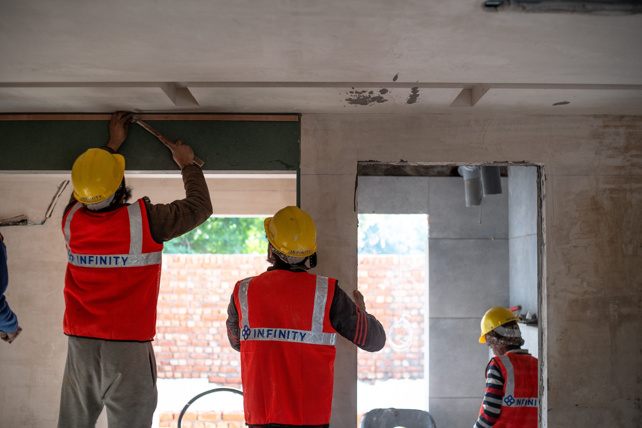 Equipe sur un chantier de renovation interieure